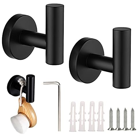 JPGhaha Gancho para Toalla Gancho de Acero Inoxidable 304 Negro Cover