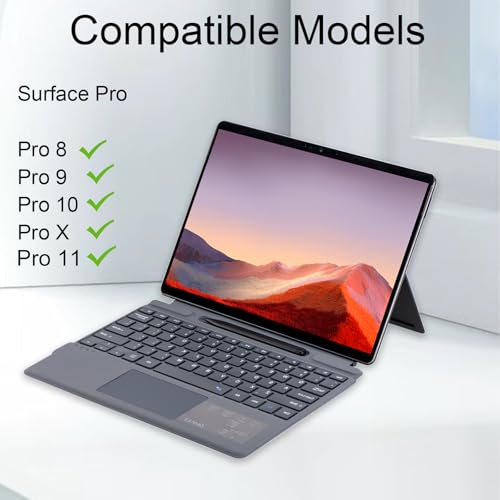 Teclado inalámbrico Surface Pro 8 9 10 X 11 funda tipo cubierta táctil retroiluminada 2