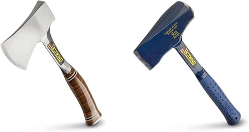 Estwing Sportsman's Axe - Paquete de hacha de camping de 14 pulgadas con hacha de amigo junto a la chimenea - Maul de división de madera de 14