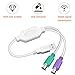 DKARDU PS2 to USB A Adapter Cable for Keyboard and Mouse - PS/2 Male to USB A Male Plug, Replacement Cord, 2 PCS