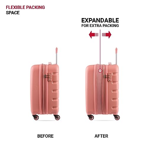 SwissGear 7366 Hardside Expandable Luggage with Spinner Wheels, Coral Almond, 3-Piece Set (19/23/27) - Image 6