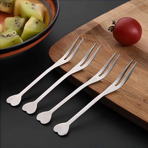 Kit MIni Garfinhos Talher Para Petisco Fondue Buffet Inox - 12 unidades