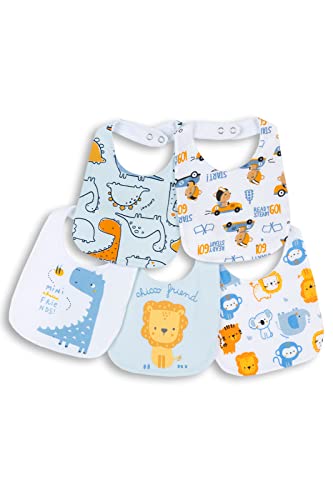Chicco Set Bavaglie in Morbido Cotone Bavaglino (Pacco da 5) Unisex-Bimbi