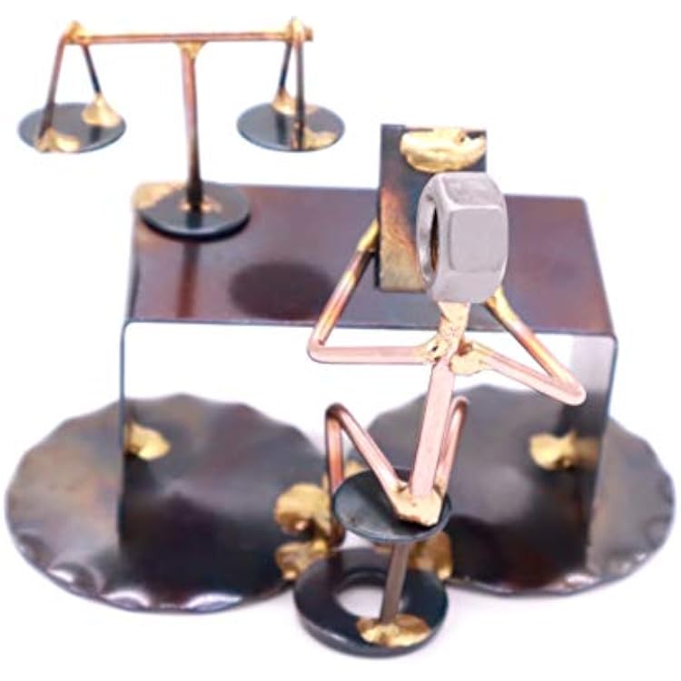 Lawyer - Handmade Figurine - Hand Welded Metal Art and Recycled Material Sculptures - Unique Desk Accessories, Law Office Decor, Lawyer Gifts - Made in The USA