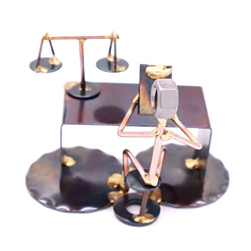 Rock Creek Metal Craft Lawyer - Handmade Metal Figurine - Hand Welded Metal Art - Unique Desk Accessories, Law Office Decor, & Lawyer Gifts - Made in The USA