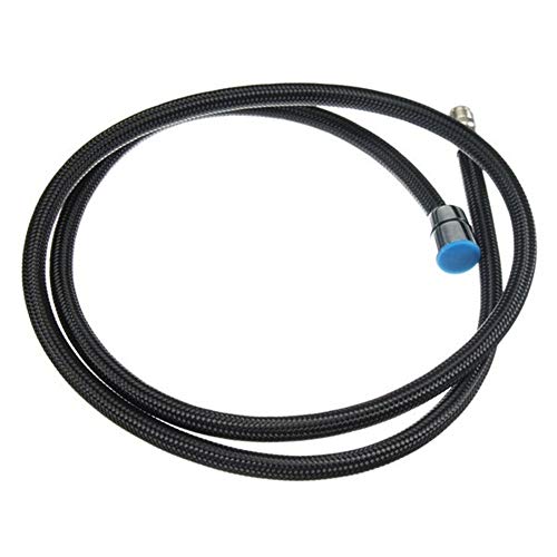 Manguera Ducha,Flexo Ducha Tire de 1,5 m de nylon flexible del tubo de agua de la manguera de agua for la cocina fuera Grifo Baño Ducha manguera Spary Cabeza(Black)