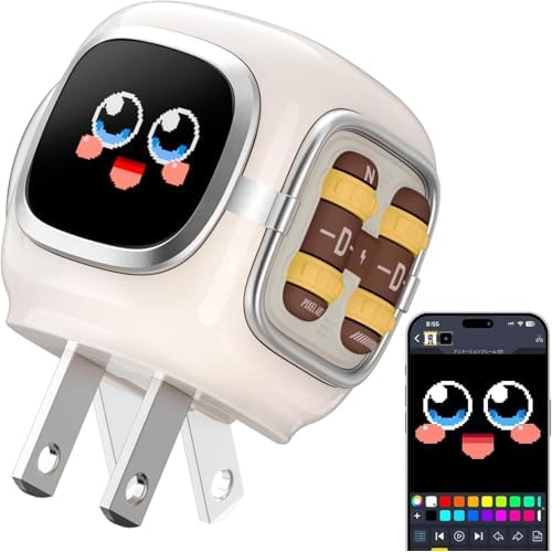 Divoom Dipow 35W USB C Charger Block, Pixel Art 64 X 64 LED Fast GaN Charger with APP Control, Foldable Compact Power Adapter for iPhone 17/16, Galaxy S25/S24, Pixel 9/8, MacBook Air, iPad P