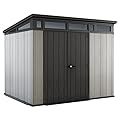 Keter Outdoor Storage Shed, for Patio, House, Backyard & Garden, Artisan, 9x7 Ft, Grey