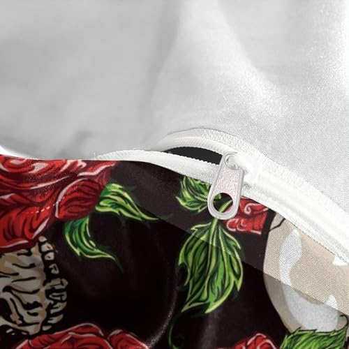 Linge de lit crâne et rose impression 3D durable microfibre 135x200 - 8