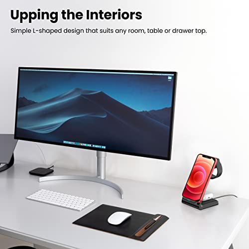 Image of Portronics Freedom 33 3-in-1 Desktop Wireless Charger with 15W Wireless Charging, Compatible with iPhone 11 /12 /13, Samsung Galaxy Z Fold 2, S20 FE, S6 Edge & Other QI enables Devices(Black)