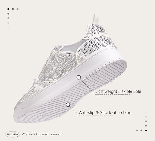 Women's Sparkly Rhinestone Sneakers Comfortable Athletic Glitter Platform Tennis Shoes for Casual, Gym & Fashion Outfits4