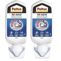 Pattex RE-NEW Bianco, Sigillante bagno e cucina per rinnovo fughe, Silicone sigillante bianco per rinnovare le fughe ed eliminare la muffa, applicazione facile, 1x80ml (Confezione da 2)