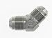 Brennan Industries 2504-03-03-FG Forged Steel 45 Degree Elbow Adapter, 3/8"-24 SAE x 3/8"-24 SAE Thread, 3/16" Male JIC x 3/16" Male JIC, 0.438" Flats