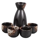 Hemobllo Sake Japonesés Para Servir Sake Jarra De Japonesa y Copas De Para Ocasiones Especiales Hecho De Material Cerámico Incluye Juego De Calentador De