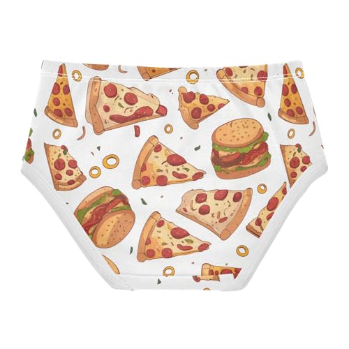 Wusikd Pizza Slices Burgers Girls' Underwear Cotton Girls Briefs Soft Toddler Underwear 2T2