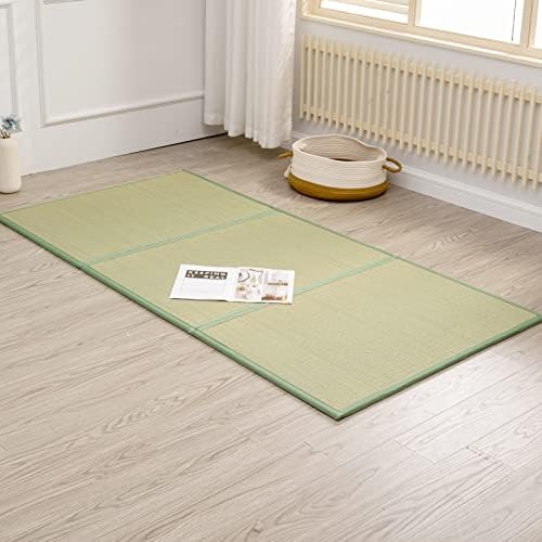 KITBRHOME Tatami Mat (Twin 79" x 39" x 0.5"), Japanese Traditional Tatami Mattress, Natural Rush Grass Floor Tatami Futon Mattress for Sleeping, Sitting, Yoga, Relaxing (Twin)