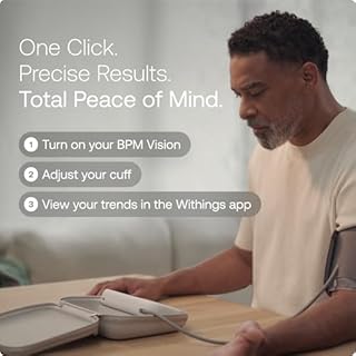 Withings BPM Vision – Smart Arm Blood Pressure Monitor | FDA-Cleared | Easy-to-use, Accurate Systolic & Diastolic Measurements, Wide Range Cuff | Wi-Fi & Bluetooth | iOS & Android | FSA/HSA