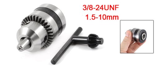 uxcell Drill Chucks, 3/8-24UNF Threaded 1.5-10mm Capacity with Chuck Key for Electric Impact Corded Cordless Drill by uxcell - Image 2