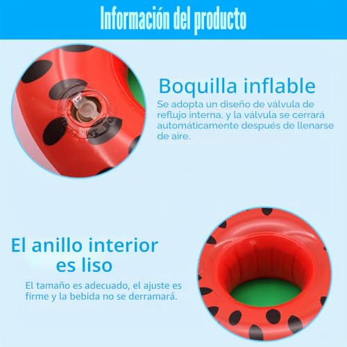 Miniatura 3 de Posavasos Piscina Flotante Taza Soporte Flotador Portavasos Soporte Hinchable Para Bebidas Posavasos Inflables Juego De Portavasos Inflable Juguetes Inflables Para Piscina Verano Fiesta En La Playa