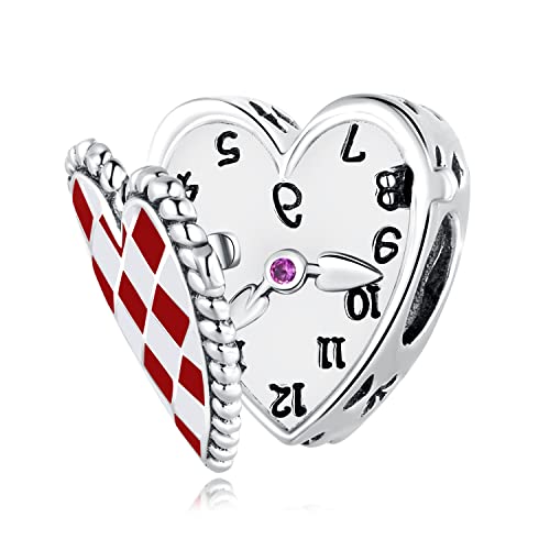 Abalorios para pulsera con corazón rojo de plata, el regalo romántico ideal 1