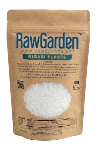 Raw Garden Nigari Flakes 16 oz Food Grade Tofu Coagulant, Product of Czech Republic, or Israel.