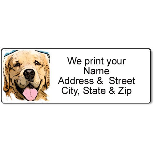Golden Retriever Address Label - Customized Return Address Label - 90 Dog Labels