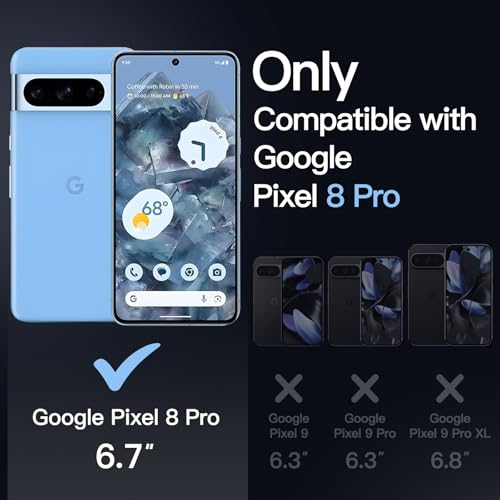 JETech Magnetic Case for Google Pixel 8 Pro 6.7-Inch 2023, Compatible with MagSafe, Translucent Matte Back Shockproof Phone Cover (Bay)