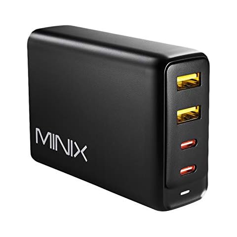 MINIX 100W USB Wall Charger, Turbo 4-Port GaN Charger Universal Fast Charging. 2 x USB-C PD 3.0, 2xUSB-A Quick Charge 3.0 for smartphones, tablets, laptops and more. Sold Directly by MINIX. (NEO P2) Cover