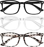 Reading Glasses for Women Blue Light Blocking Glasses Filter UV Square Readers Glasses for Men and Women 3 Pack Reader +1.50