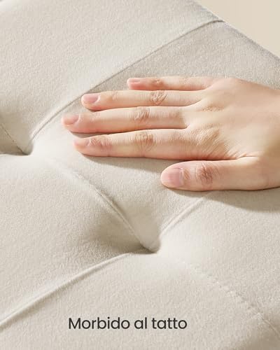 SONGMICS Pouf Contenitore Cassapanca Pieghevole, 38 x 38 x 40 cm, Sgabello Poggiapiedi, 37 L, Superficie in Velluto, per Camera da Letto Soggiorno, Beige Cappuccino LSF0516W02 - Immagine 3