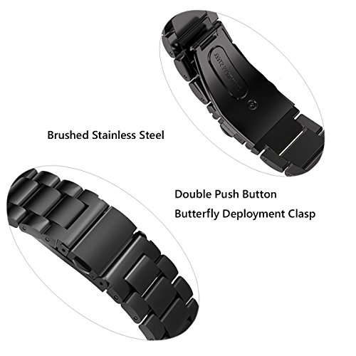 Berfine 18Mm Quick Release Watch Strap,Premium Solid Stainless Steel Watch Band Replacement,Black #TOP2