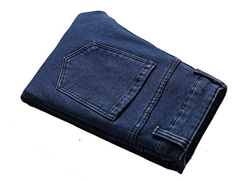 GUNLIRE Men's Thermal Fleece Lined Winter Thicken Warm Slim Fit Stretch Washed Jeans Pants,Dark Blue,30