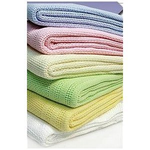 Yellow Premium Quality 100% Cotton Cellular Blanket,Fit (Pram/Cot/Cotbed),"Made in EU" (PRAM (70 X 100CM))