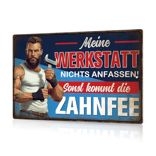Putuo Decor Targa in metallo per officina, decorazione divertente per garage e sala hobby, regalo per uomini
