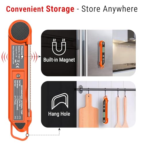 Image of LABART ThermoPro TP03H Digital Instant Read Meat Thermometer for Grilling Waterproof Kitchen Food LCD Thermometer with Calibration & Backlight Smoker Oil Fry Candy Thermometer