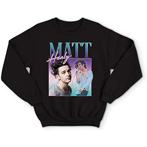 Sanfran Clothing Matty Healy Homage Top 1975 Singer Band Fan Ugh World Tour Jumper Sweater Large/Black Cover