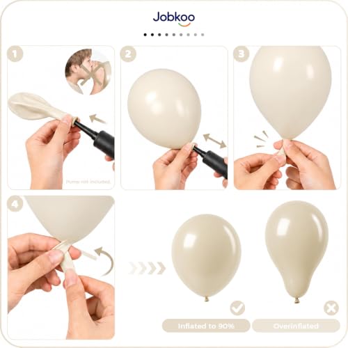 Image of Jobkoo Sand White Balloons 12 Inch, 50 Pcs Boho Beige Cream Latex Balloon