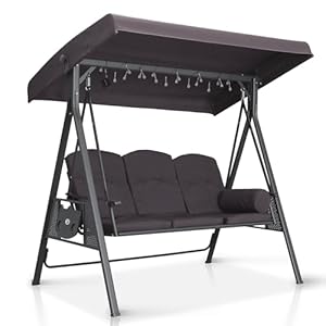 PURPLE LEAF Hollywoodschaukel 3-Sitzer Grau