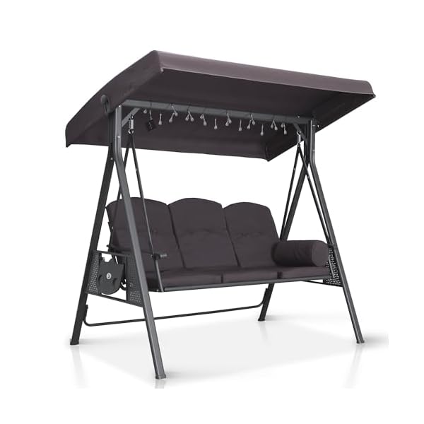 PURPLE LEAF Hollywoodschaukel 3-Sitzer Grau