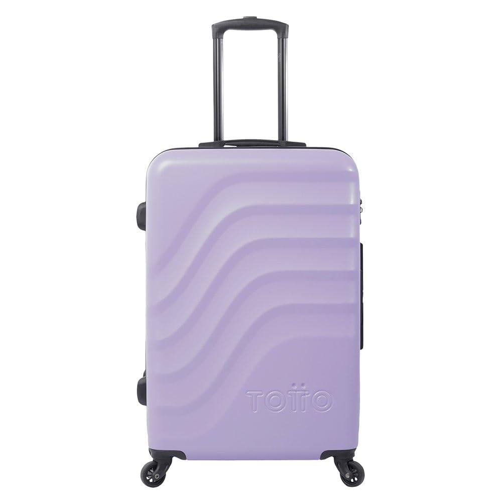 TOTTO - Valigia Rigida Media, Modello Bazy+, 43,5 x 69 x 26 cm, Capacità 64 L, Espandibile, Resistenza agli Urti, Ruote 360º, Maniglia Telescopica, Cinghie Interne, Lucchetto TSA, Colore Bianco Sabbia