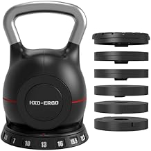 HXD-ERGO Adjustable Kettlebell Weight Set-Quickly Adjusts Weights, Comfortable Grip, Ergonomic Kettlebell Sets For Home Gym