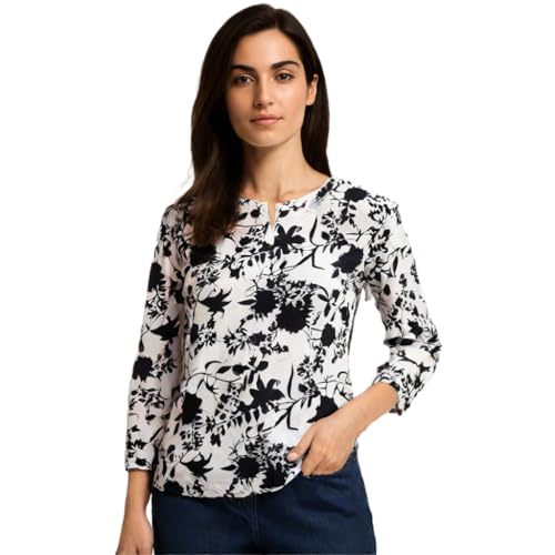 Image of Women's Cotton Printed Kurta Top | 3 /4 Sleeve Straight Kurti Casual Outings
