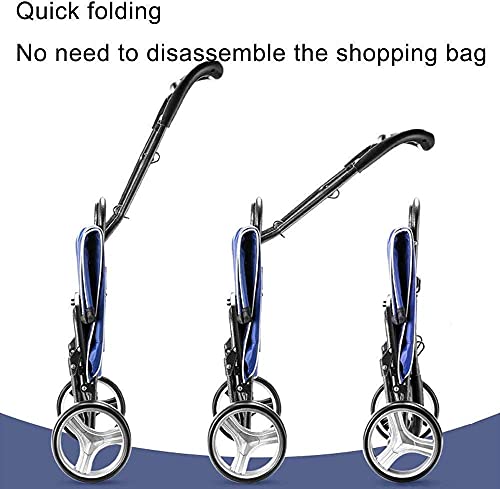 QHYTL Einkaufstrolley Multifunktions-Einkaufswagen Klappbarer tragbarer Faltbarer Allzweckwagen mit Rädern Trolley… – Bild 7