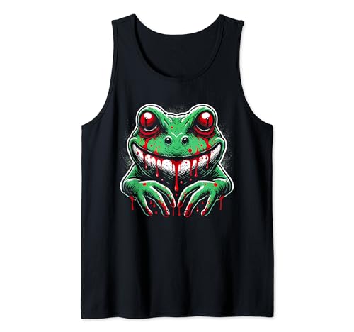 Frog Halloween Costume Adult Creepy Scary Bloody Killer Frog Camiseta sin Mangas