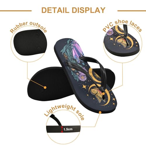 STAYTOP Moonlight and Butterfly Flip Flops Sandals of Men's & Women's,Sandals Beach Slippers Shower Slides2