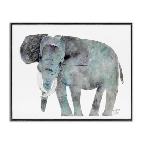 Watercolor Elephant Collage, 16 x 20 Inch Framed Giclée Print