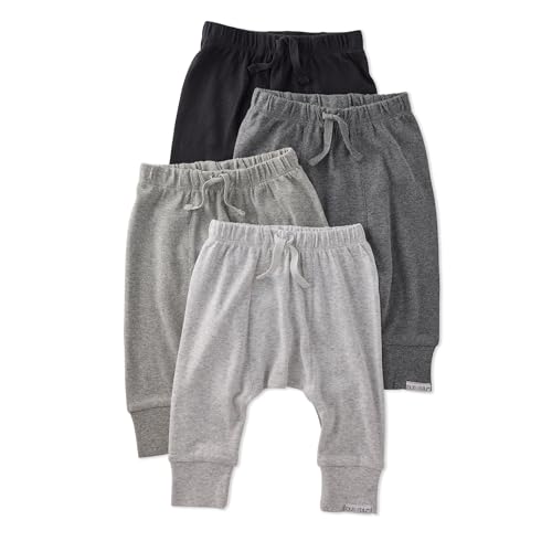 Image of Butterblu Unisex-Baby Jordan 4-Pack Jogger Pants 100% Organic Cotton Bottoms for Boys & Girls