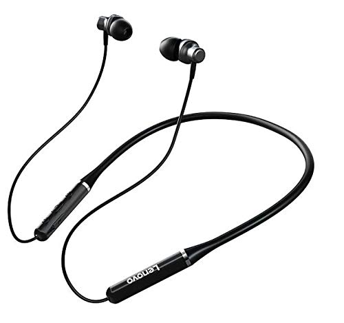 Lenovo He05 Pro Wireless Bluetooth 5.0, Up To 9 Hours Playtime, In-Ear Neckband Earphones With Mic-Black