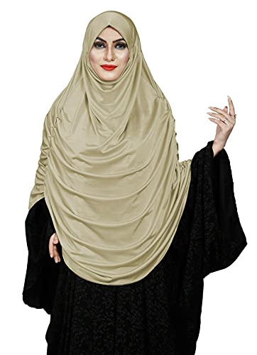 AKRILANE Niqab for Women | Face Covering Hijab | Satin Lycra Plain Stretchable Overhead Scarf Hijab Burka Niqab w/Frills2