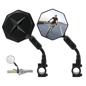 Bike Mirror, 2 pcs Bike Mirror Handlebar Mount,Aluminum